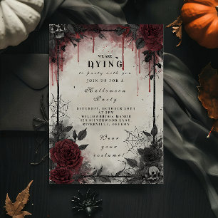 Gothic Blood Rozen Halloween Party Kaart