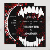 Gothic Blood Spatter Vampier Bruiloft Uitnodiginge Kaart (Voorkant / Achterkant)