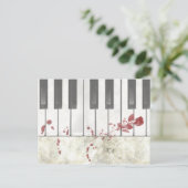 Gothic Bloodgekleurd Briefkaart Piano Keys (Staand voorkant)