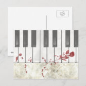 Gothic Bloodgekleurd Briefkaart Piano Keys (Voorkant / Achterkant)
