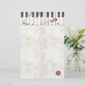 Gothic Bloodgekleurde Piano Stationery Briefpapier (Staand voorkant)