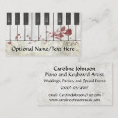 Gothic Bloodgekleurde Piano-Visitekaartjes Visitekaartje (Voorkant / Achterkant)