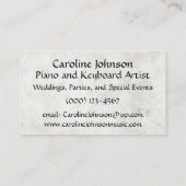 Gothic Bloodgekleurde Piano-Visitekaartjes Visitekaartje (Achterkant)