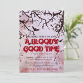 Gothic Bloody Creepy Scary Halloween Party Kaart (Staand voorkant)