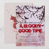 Gothic Bloody Creepy Scary Halloween Party Kaart (Voorkant / Achterkant)