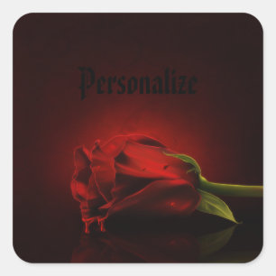 Gothic Bloody Red Rose Persoonlijke tickers Vierkante Sticker