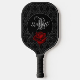 Gothic Bloody Rose Monogram Pickleball Paddle