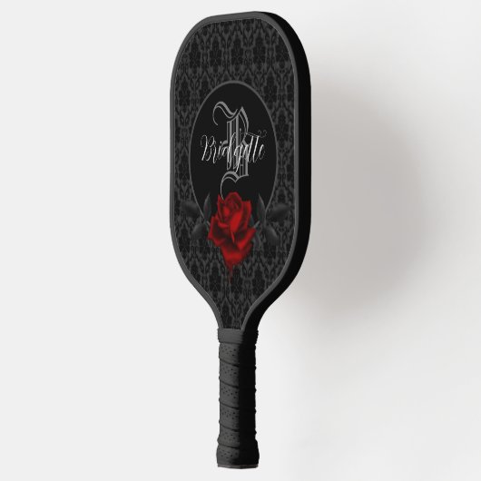 Gothic Bloody Rose Monogram Pickleball Paddle (Links)
