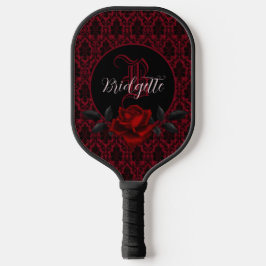 Gothic Bloody Rose Monogram Pickleball Paddle