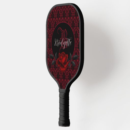 Gothic Bloody Rose Monogram Pickleball Paddle (Links)