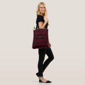 Gothic Bloody Rose Monogram Tote Bag (Op model)