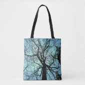 Gothic Blue Black Tree Abstracte Canvas tas (Voorkant)
