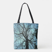 Gothic Blue Black Tree Abstracte Canvas tas (Achterkant)