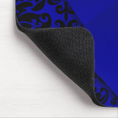 Gothic Blue en Black Damask Mousepad Muismat (Hoek)