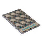 Gothic Blue Heart Butterfly in Spiderweb ephemera Notitieboek (Rechterzijde)