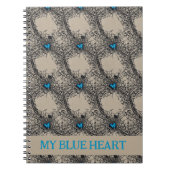 Gothic Blue Heart Butterfly in Spiderweb ephemera Notitieboek (Voorkant)