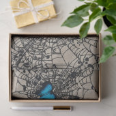 Gothic Blue Heart Butterfly in Spiderweb ephemera Tissuepapier (Geschenk)