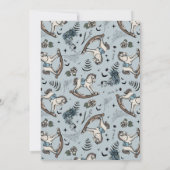 Gothic Blue Rocking Horse Pattern Baby shower Kaart (Achterkant)