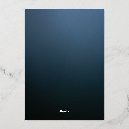 Gothic Blue & Roos Gold Bewaar de datum Folie Uitnodiging (Achterkant)