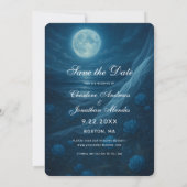 Gothic Blue Skeleton Couple Wedding Save the Date (Achterkant)
