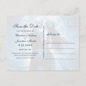 Gothic Blue Skeleton Couple Wedding Save the Date Aankondigingskaart (Achterkant)