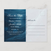Gothic Blue Skeleton Couple Wedding Save the Date Aankondigingskaart (Achterkant)