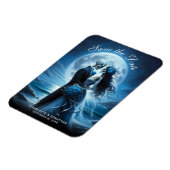 Gothic Blue Skeleton Couple Wedding Save the Date Magneet (Linkerzijde)