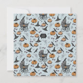 Gothic Blue Victoriaans Baby Carriage Thank You Ca Kaart (Achterkant)