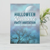 Gothic Blue Volle Maan voor bruiloften en Hallowee Kaart (Staand voorkant)