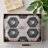 Gothic Blush Roze Bloemen Schedel Halloween Tissuepapier (Geschenk)