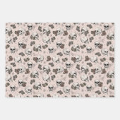 Gothic Blush Roze Schedels en Strepen Halloween Inpakpapier Vel (Voorkant 3)