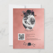  Gothic Blush Zwart Roos QRC Wedding Kaart (Achterkant)