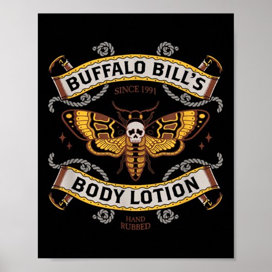 Gothic Body Lotion - Dood Hoofd Moth -  Tatt Poster (Voorkant)