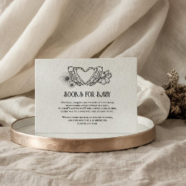 Gothic Boeken voor Baby shower Skull & Flowers Informatiekaartje