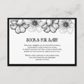 Gothic Boeken voor Baby shower Skull & Flowers Informatiekaartje (Voorkant)