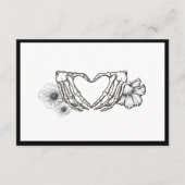 Gothic Boeken voor Baby shower Skull & Flowers Informatiekaartje (Achterkant)