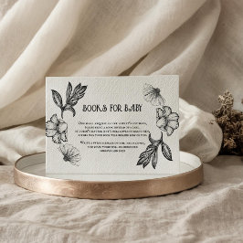Gothic Boeken voor Baby shower tattoo Bloemen Informatiekaartje