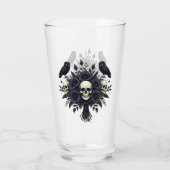 Gothic boeket met drie schedels en twee uilen glas (Achterkant)