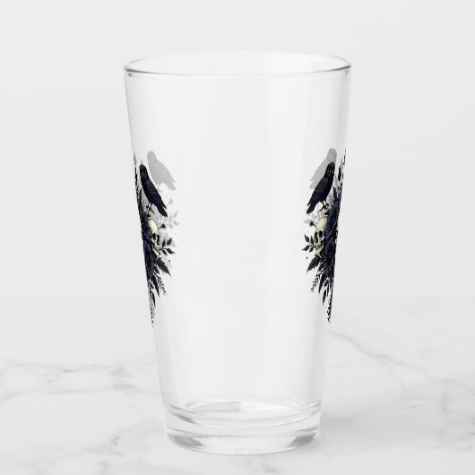 Gothic boeket met drie schedels en twee uilen glas (Links)