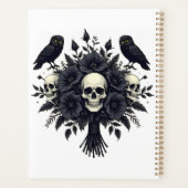 Gothic boeket met drie schedels en twee uilen planner (Achterkant)