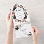 Gothic Boho All in One Wedding Invite Uitnodiging (Afscheurbaar)