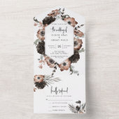 Gothic Boho All in One Wedding Invite Uitnodiging (Binnen)