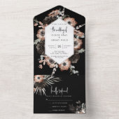 Gothic Boho All in One Wedding Invite Uitnodiging (Binnen)