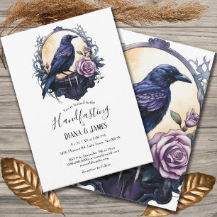 Gothic Boho Bloemenraaf & Roos Handfasten Kaart