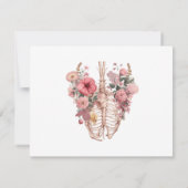  Gothic Boho Floral Anatomy Rib Cage Save The Date (Achterkant)