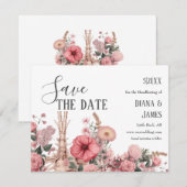  Gothic Boho Floral Anatomy Rib Cage Save The Date (Voorkant / Achterkant)