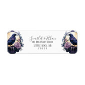 Gothic Boho Floral Raven & Roos Bruiloft Retour Etiket (Voorkant)