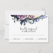 Gothic Boho Floral Raven & Roos bruiloft RSVP Kaartje (Voorkant)