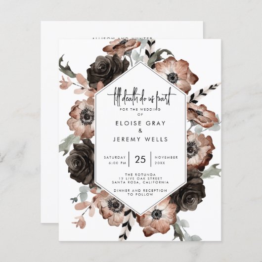 Gothic Boho Save the Date  (Voorkant / Achterkant)