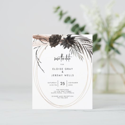 Gothic Boho Save the Date (Staand voorkant)